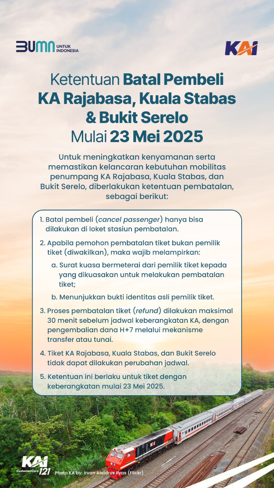KAI Terapkan Tata Kelola Pembatalan Tiket Lebih Ketat untuk Perlindungan Pelanggan